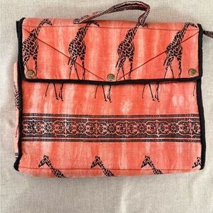 Giraffe Print Coral Bag